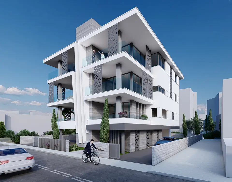 帕福斯 Rise Residences,带镂空花格的现代白色楼宇